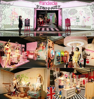 芬狄詩POP UP STORE藝術(shù)概念店，夢幻甜美的Dreaming Girl，活力率性的模特在演繹Sisterhood、森女精靈的New Naturals田園夢境、Lucie's World悅動的魔幻世界展區(qū)